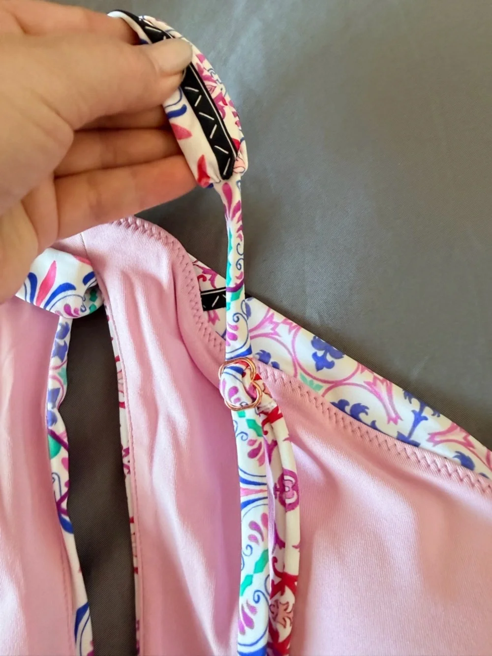 NWT Nanette Lepore Mueve Turkish Tiles patchwork print Tankini Top, size 4
